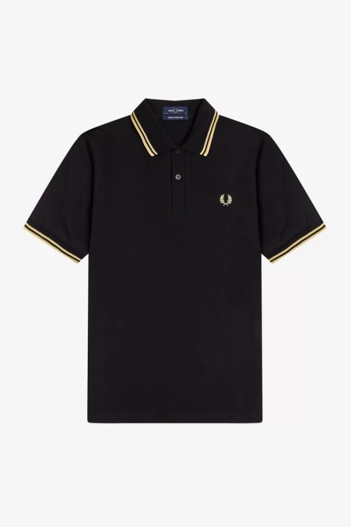 Fred Perry Makati M12 Men’s Polo Shirt Black Champagne CQKFE5601