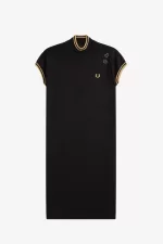 Fred Perry Metallic Knitted Women’s Dress Black QWFSP1394