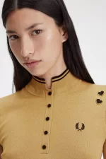 Fred Perry Metallic Knitted Women’s Dress 1964 Gold VZBAW0819