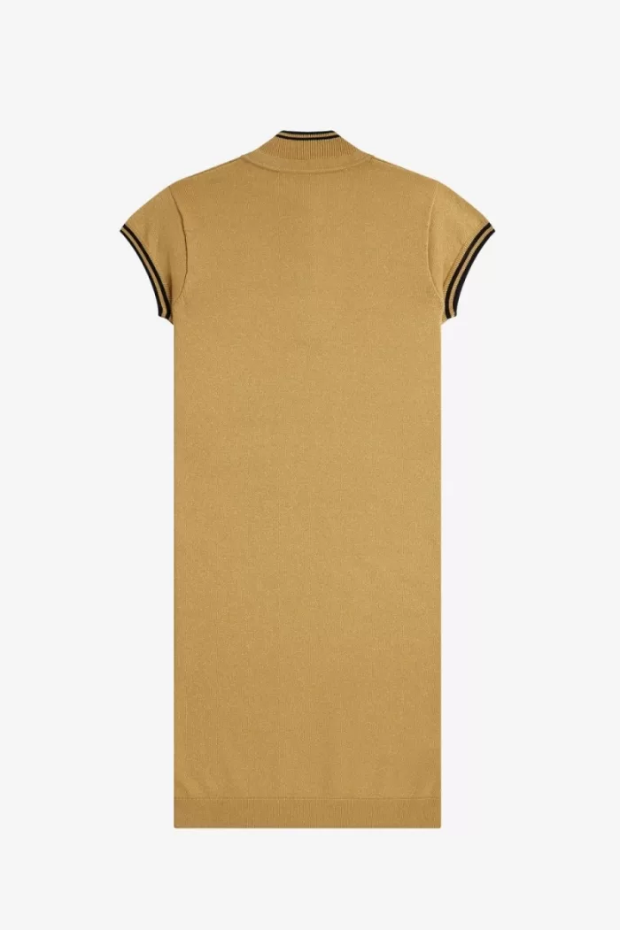 Fred Perry Metallic Knitted Women’s Dress 1964 Gold VZBAW0819