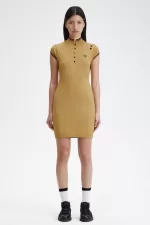 Fred Perry Metallic Knitted Women’s Dress 1964 Gold VZBAW0819