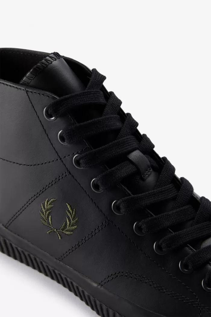 Fred Perry Mid Hughes Men’s Plimsolls Black Uniform Green LHIFJ8927