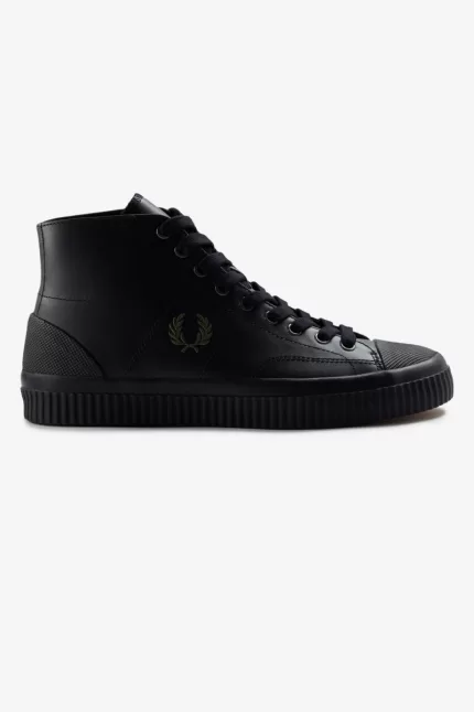 Fred Perry Mid Hughes Men’s Plimsolls Black Uniform Green LHIFJ8927