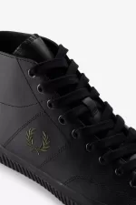 Fred Perry Mid Hughes Women’s Plimsolls Black Uniform Green NWFHC0683