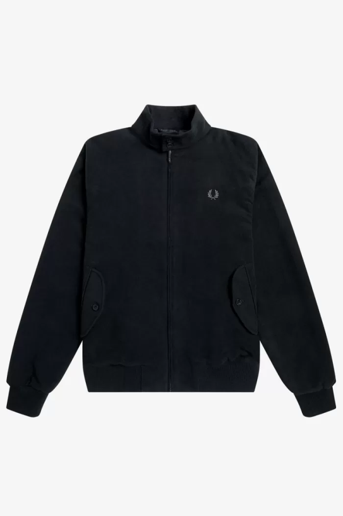 Fred Perry Moleskin Harrington Men’s Jackets Black TDMKL3285