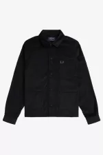 Fred Perry Needlecord Men’s Shirt Black UHXCI4923