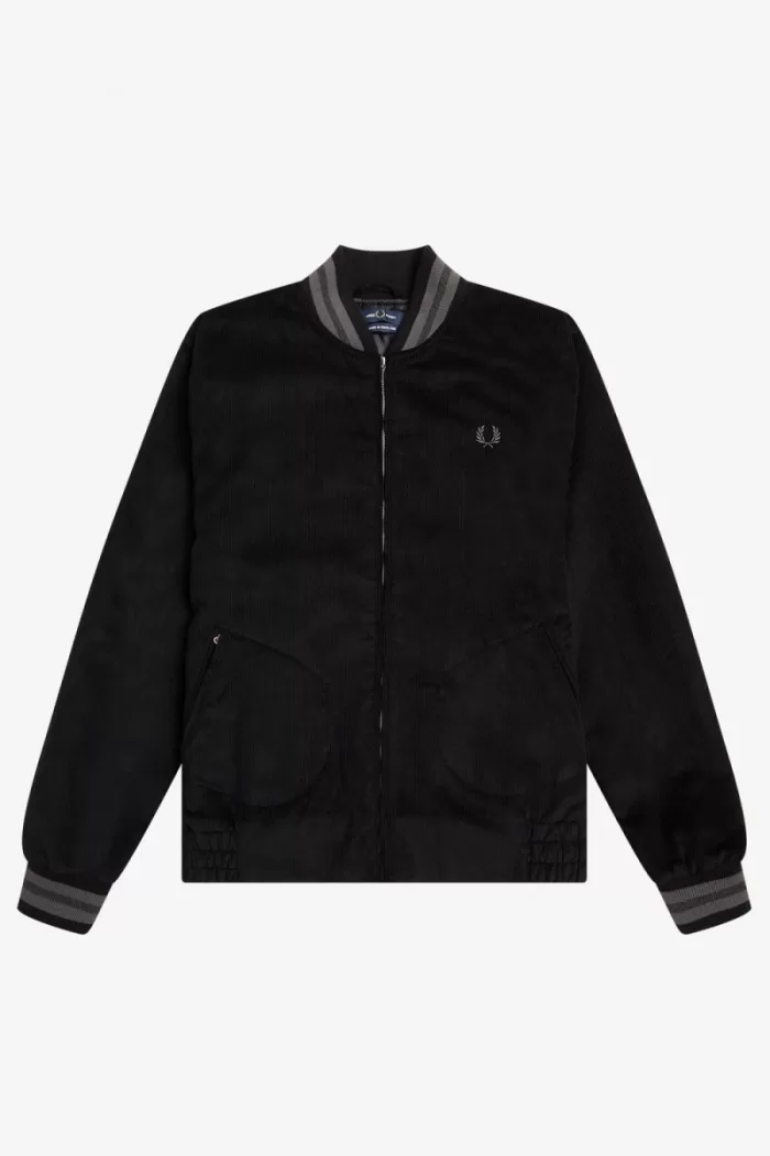 Fred Perry Needlecord Tennis Bomber Men’s Jackets Black RDBGN1509