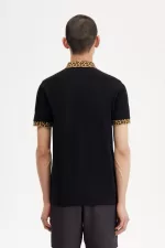 Fred Perry Noongoons Leopard Print Men’s Polo Shirt Black OIHUA3671