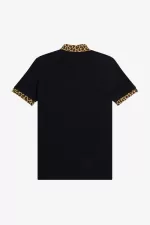 Fred Perry Noongoons Leopard Print Men’s Polo Shirt Black OIHUA3671