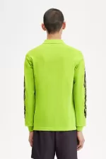 Fred Perry Noongoons Long Sleeve Graphic Men’s Polo Shirt Lime Green HZUFJ4860