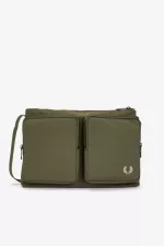 Fred Perry Nylon Pocket Side Men’s Bags Uniform Green Warm Grey EGLSA6240