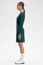 Fred Perry Off-the-Shoulder Snakeprint Women’s Dress Deep Mint AYWTF5709