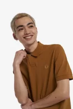 Fred Perry One Button Men’s Polo Shirt Dark Coffee RALGS7038