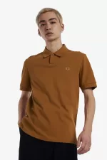 Fred Perry One Button Men’s Polo Shirt Dark Coffee RALGS7038