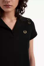 Fred Perry Open-Collar Piqué Women’s Polo Shirt Black LTIYA0913