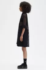 Fred Perry Open-Knit Shirt Women’s Dress Black VZNCE5038