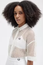 Fred Perry Open-Knit Women’s Shirt Snow White UGVMT6751