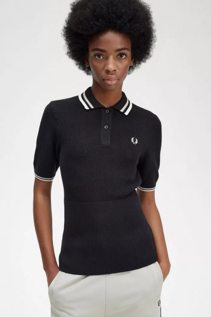 Fred Perry Open-Knitted Women’s Shirt Black JNCRH0821