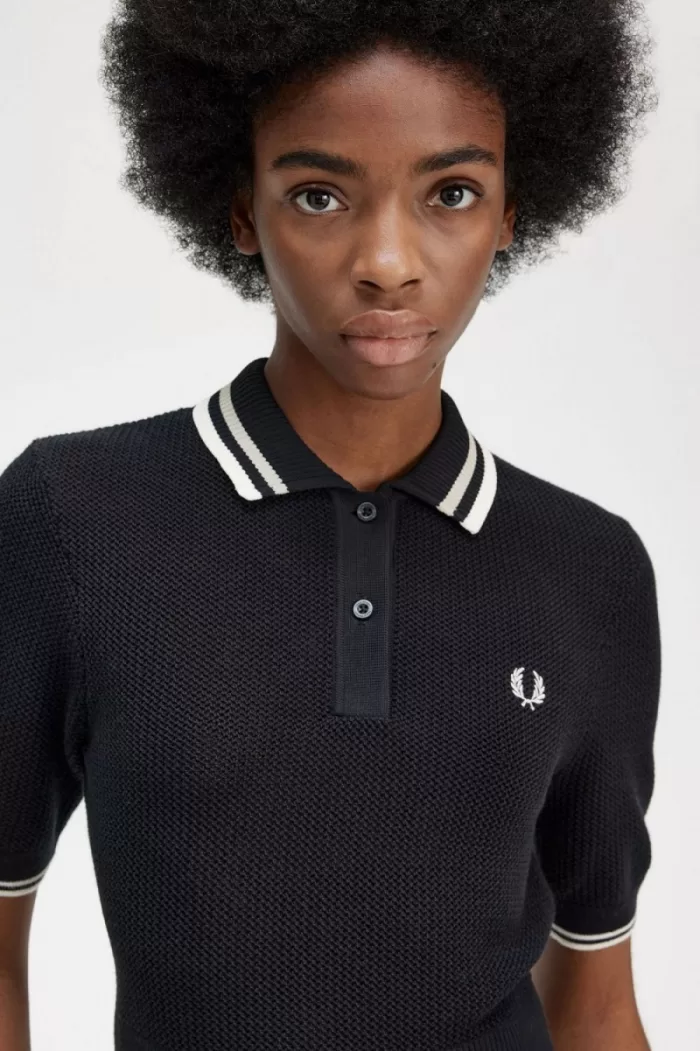 Fred Perry Open-Knitted Women’s Shirt Black JNCRH0821