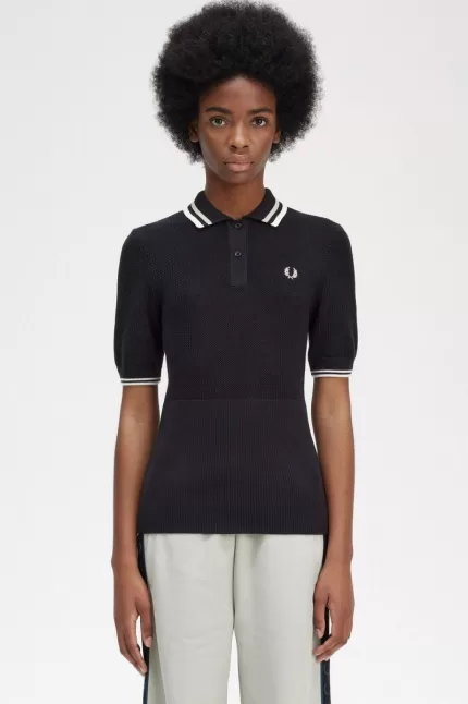 Fred Perry Open-Knitted Women’s Shirt Black JNCRH0821