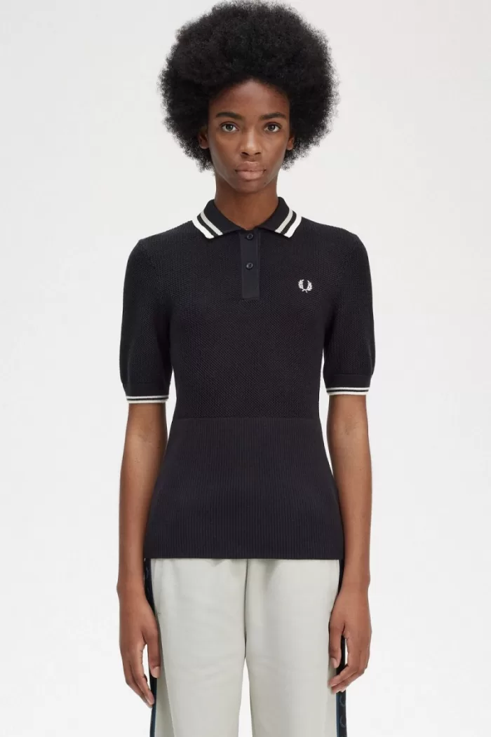 Fred Perry Open-Knitted Women’s Shirt Black JNCRH0821