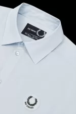 Fred Perry Oversized Patch Detail Men’s Shirt Cloud Blue KMOEL6152