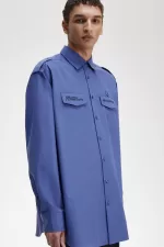 Fred Perry Oversized Utility Men’s Shirt Royal Blue OJXYW4906