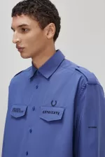 Fred Perry Oversized Utility Men’s Shirt Royal Blue OJXYW4906