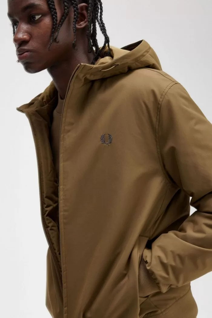 Fred Perry Padded Hooded Brentham Men’s Jackets Brown LRJGA2139