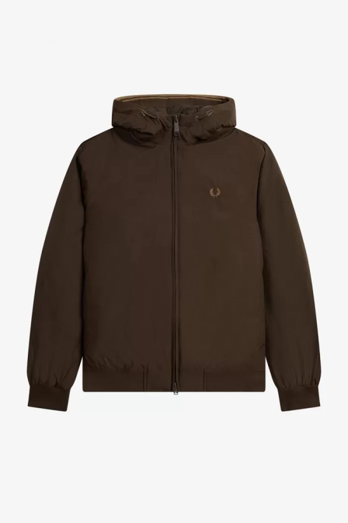 Fred Perry Padded Hooded Brentham Men’s Jackets Burnt Tobacco RLZFI3789