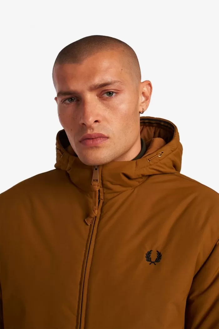 Fred Perry Padded Hooded Brentham Men’s Jackets Dark Coffee MJPNT9675