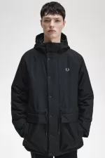 Fred Perry Padded Zip Through Men’s Jackets Black XBSJE4527