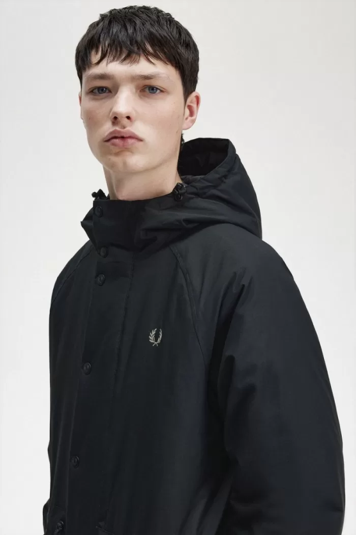 Fred Perry Padded Zip Through Men’s Jackets Black XBSJE4527