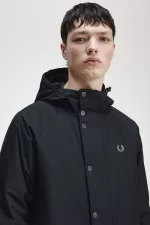 Fred Perry Padded Zip Through Men’s Jackets Black XBSJE4527