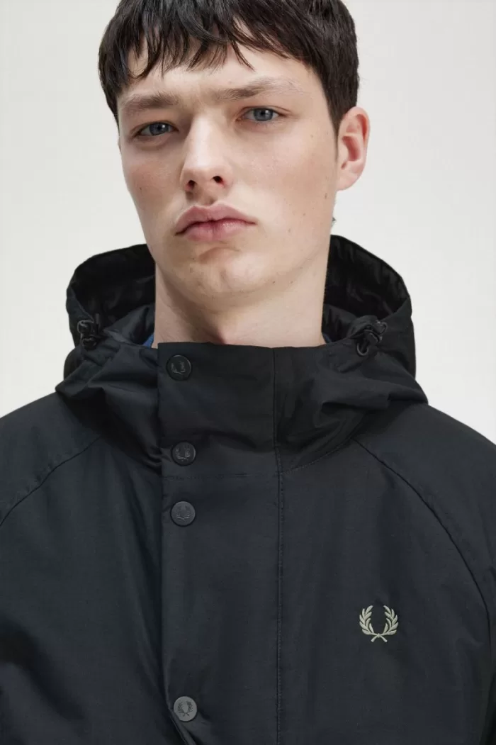 Fred Perry Padded Zip Through Men’s Jackets Black XBSJE4527