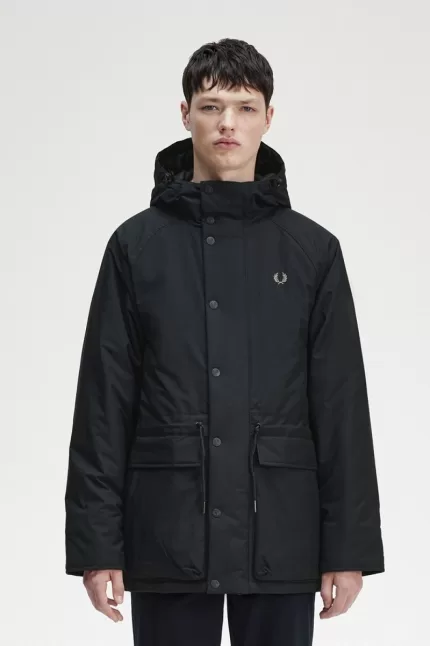 Fred Perry Padded Zip Through Men’s Jackets Black XBSJE4527