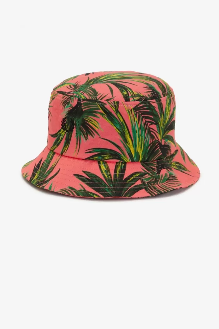 Fred Perry Palm Print Bucket Women’s Hats Coral Heat SLIYO5276