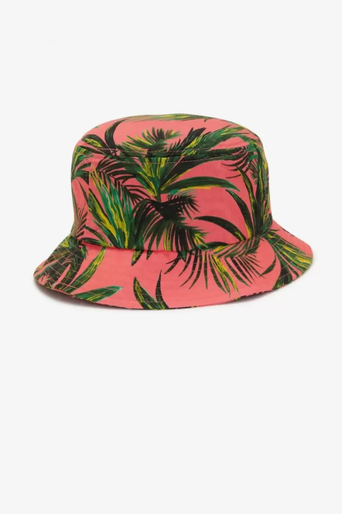 Fred Perry Palm Print Bucket Women’s Hats Coral Heat SLIYO5276