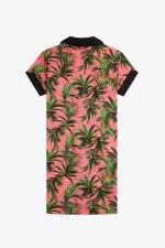 Fred Perry Palm Print Shirt Women’s Dress Coral Heat PCBAX4675