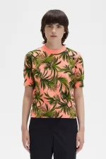 Fred Perry Palm Print Women’s Jumper Coral Heat HFKNR9205