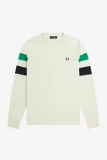 Fred Perry Panelled Sleeve Long Sleeve Men’s T-Shirt Beige JNARP1234