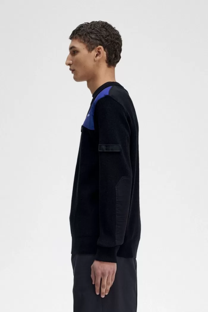 Fred Perry Patch Detail Men’s Jumper Black XVBGU2853