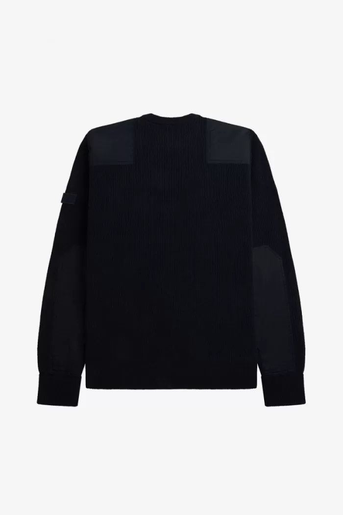 Fred Perry Patch Detail Men’s Jumper Black XVBGU2853