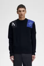 Fred Perry Patch Detail Men’s Jumper Black XVBGU2853