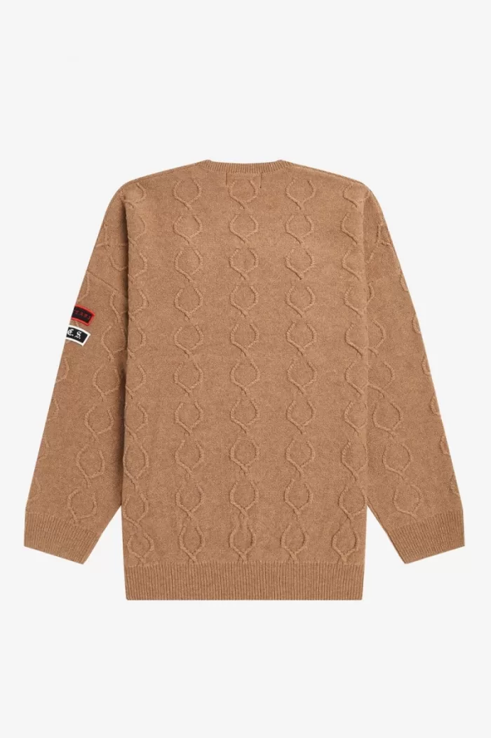 Fred Perry Patch Detail Oversized Men’s Jumper Green KWSTR1925