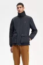 Fred Perry Patch Pocket Zip Through Men’s Jackets Navy SLMQK9238