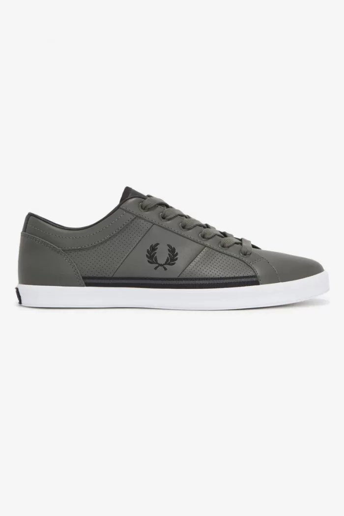 Fred Perry Perforated Baseline Men’s Tennis Shoes Field Green Black QSEDK7821