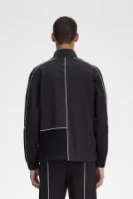 Fred Perry Piped Shell Men’s Jackets Black CBQUV6194