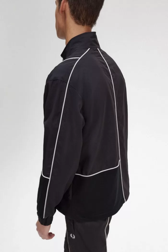 Fred Perry Piped Shell Men’s Jackets Black CBQUV6194