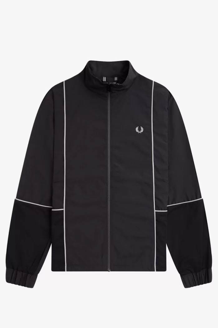 Fred Perry Piped Shell Men’s Jackets Black CBQUV6194